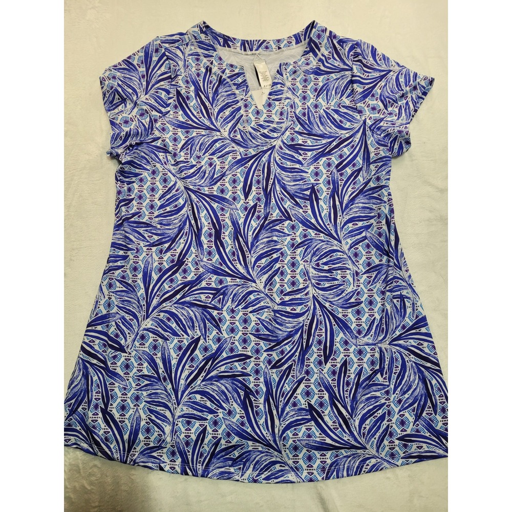 NWT Swimsuits For All Swim Tunic Women 18/20 Blue Tropical Chlorine Resistant